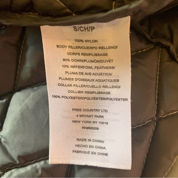 Puffer Jacket Free Country Puffer Feather 🪶 Padded Jacket . size Small - Picture 11 of 13
